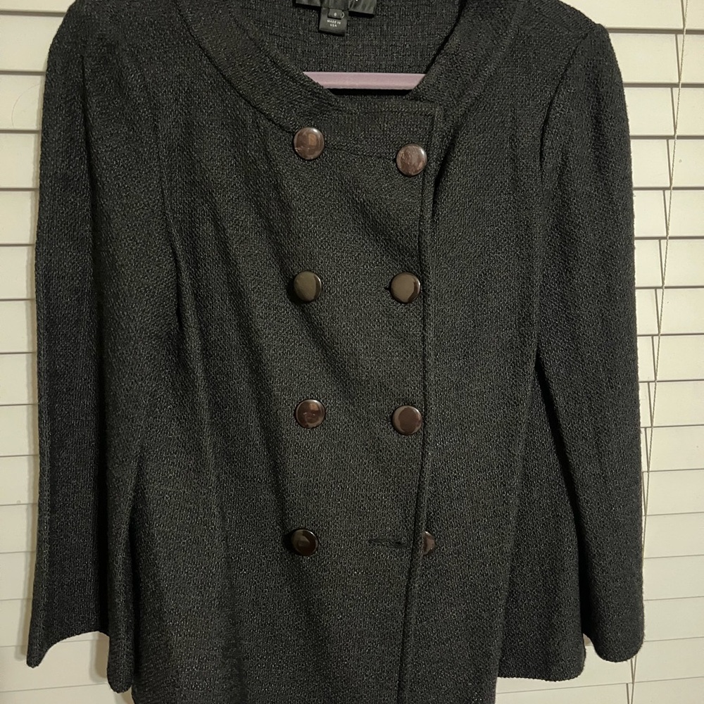 St. John Double-Breasted Gray Jacket Blazer Size 8